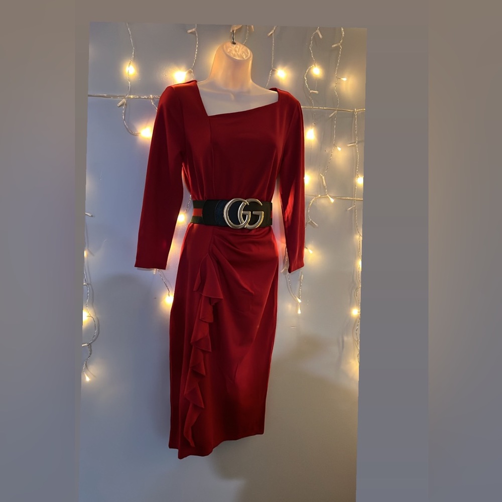 New red wine long sleeve dress size small.